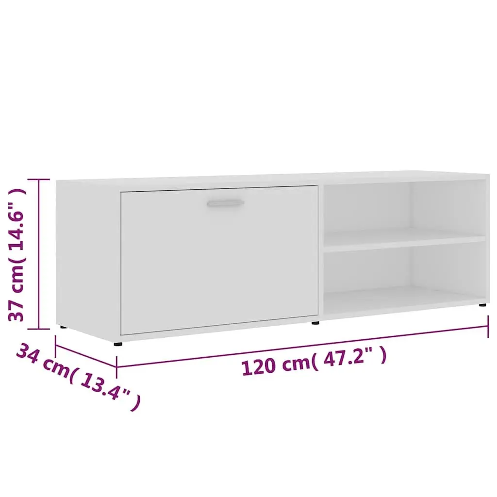 TV Cabinet Engineered Wood 120 x 34 x 37 cm White