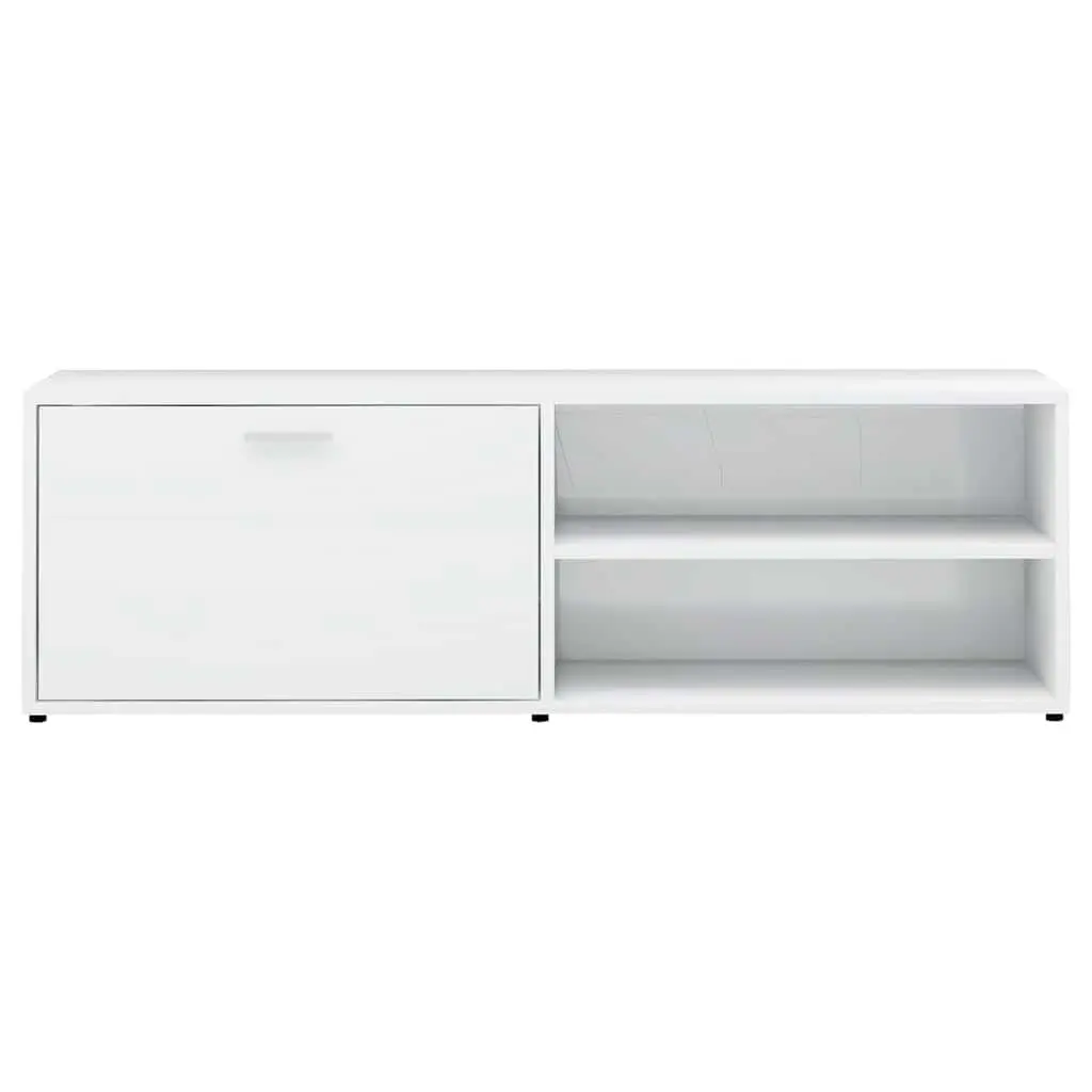 High Gloss White TV Cabinet for Media Storage