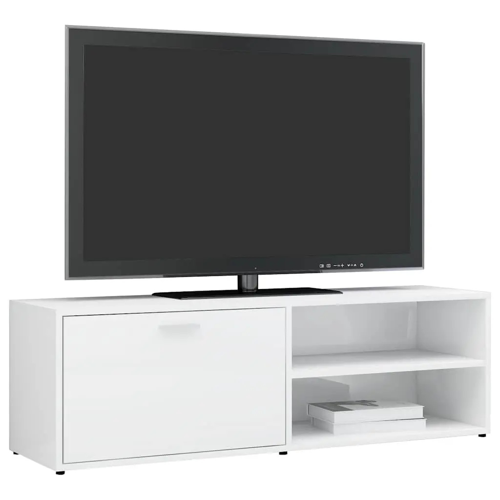 High Gloss White TV Cabinet for Media Storage