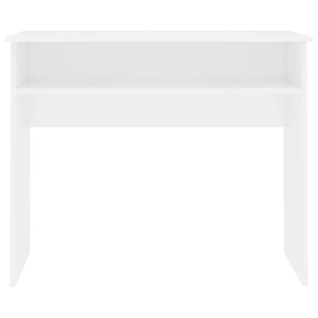 White 90cm Computer Desk with Storage Shelf