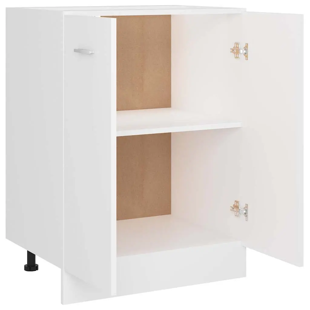 White Kitchen Cabinet with Storage Shelves 60x46x81.5cm