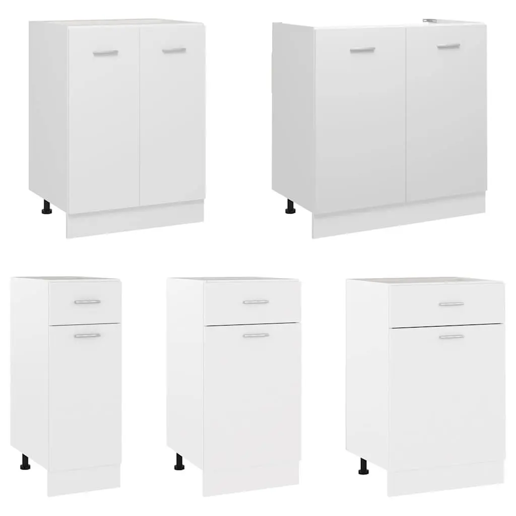 White Kitchen Cabinet with Storage Shelves 60x46x81.5cm