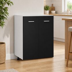 Black Bottom Cabinet for Kitchen Storage with Two Doors