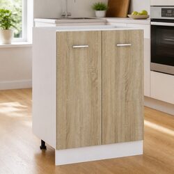 Bottom Kitchen Cabinet Brown Storage Cupboard 60x46x81.5cm Engineered Wood