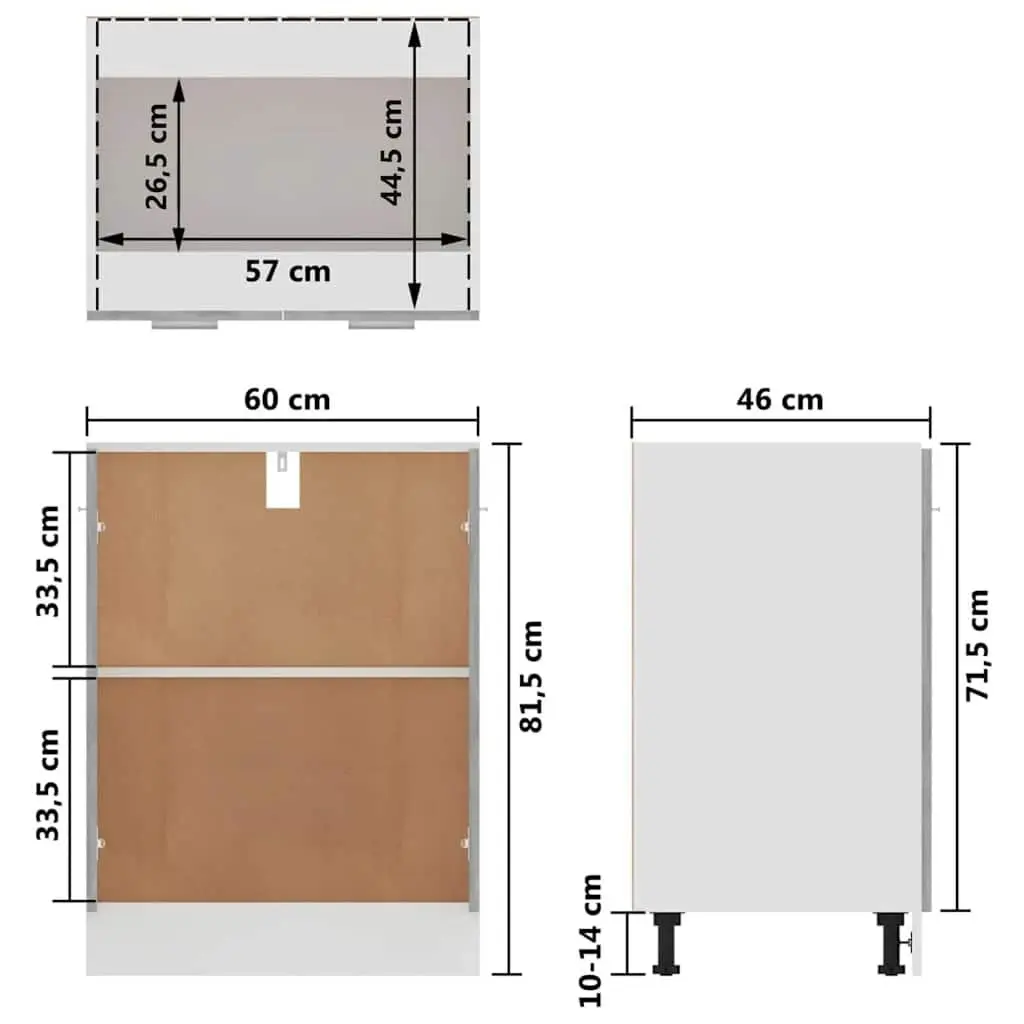 Grey Storage Cupboard with Two Doors and Shelves