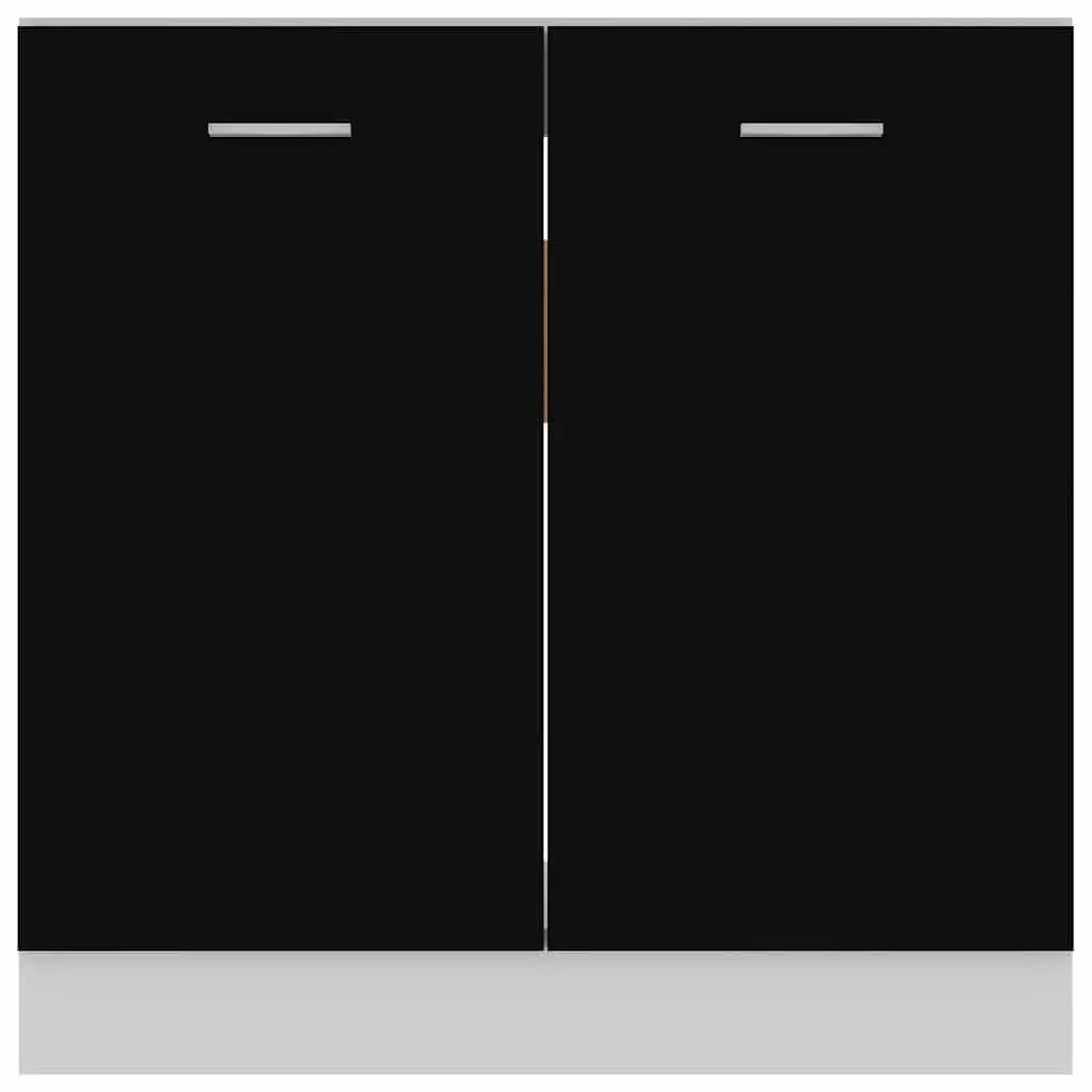 Black Under Sink Cabinet for Kitchen Storage 80x46x81.5cm