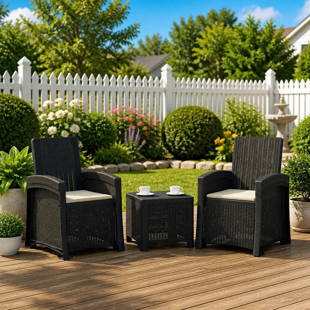 Reclining Outdoor Chair Polypropylene Anthracite 2 Pcs Garden Patio