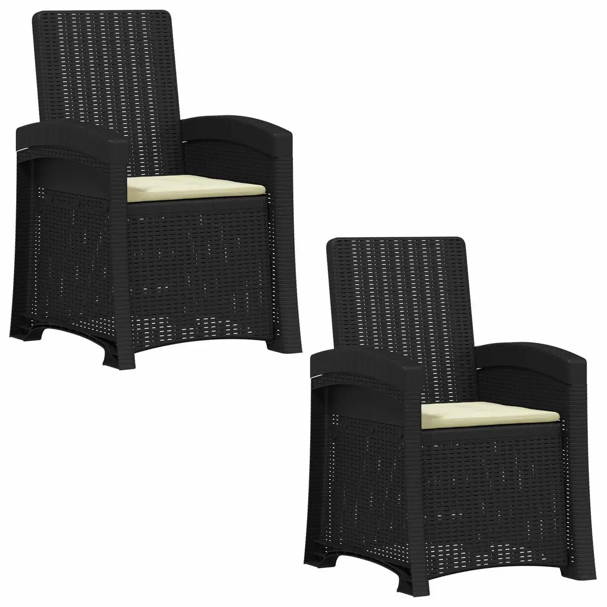 Reclining Outdoor Chair Polypropylene Anthracite 2 Pcs Garden Patio