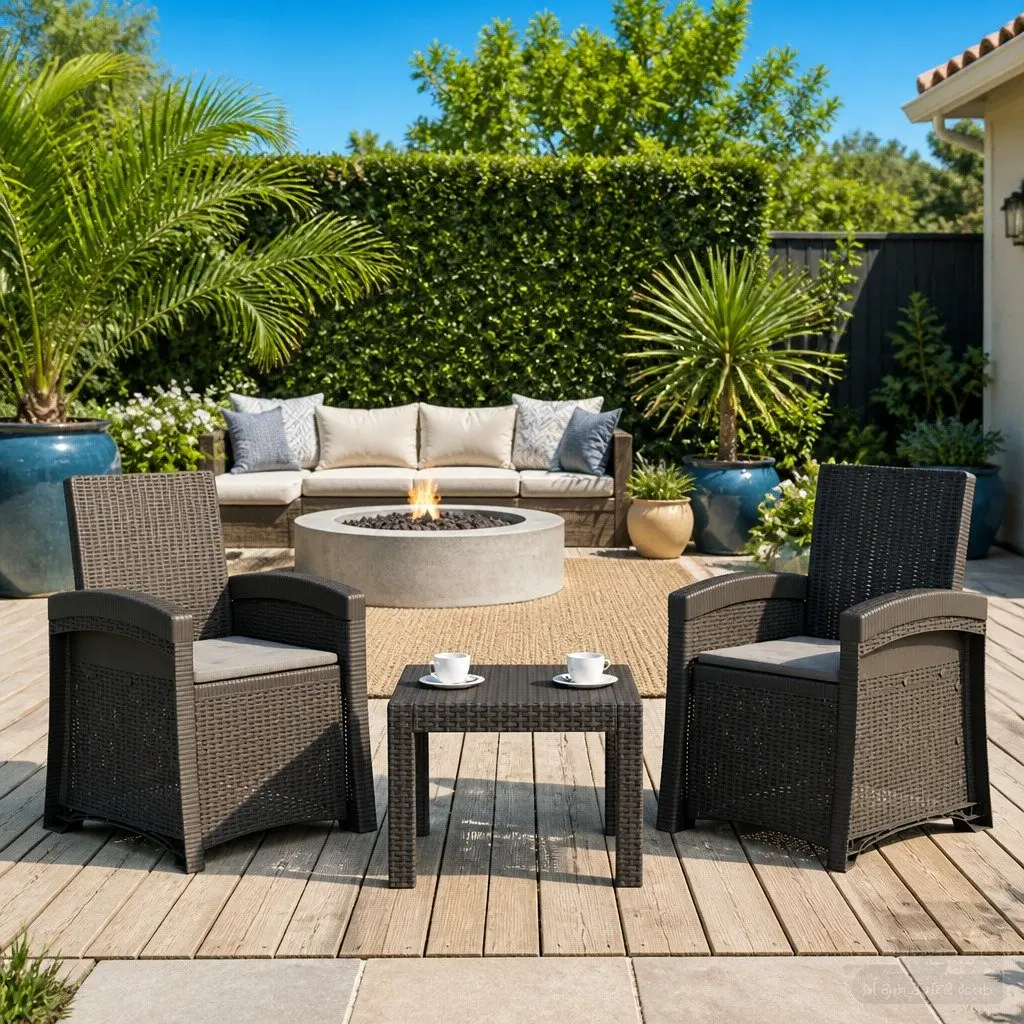 Reclining Garden Chair Polypropylene Adjustable Anthracite 2 Pcs
