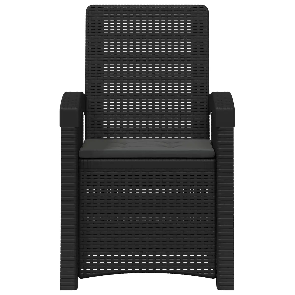 Reclining Garden Chair Polypropylene Adjustable Anthracite 2 Pcs