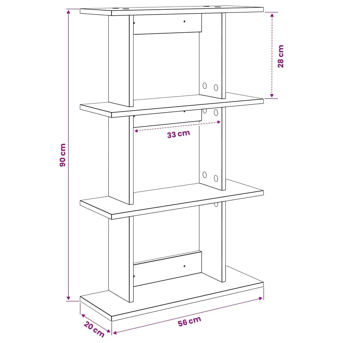 Brown Sonoma Oak Wall-Mounted Shelf for Display