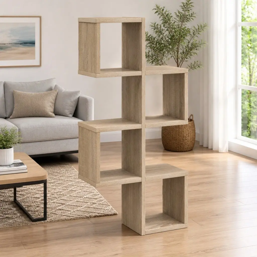 Brown Sonoma Oak Wall Shelf for Organizing and Displaying