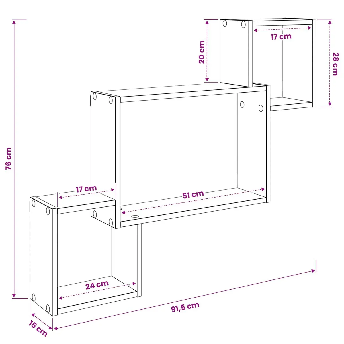 Wall-Mounted Shelf in Sonoma Oak Brown