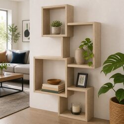 Wall Cube Shelves Brown Sonoma Oak Modern Display Storage Organiser