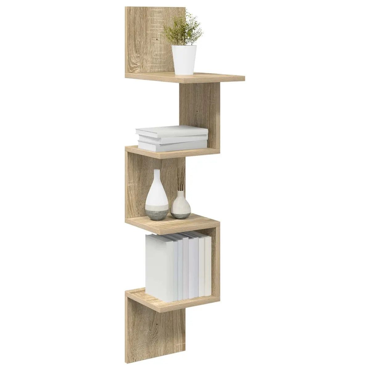 Brown Engineered Wood Wall Shelf for Organized Storage