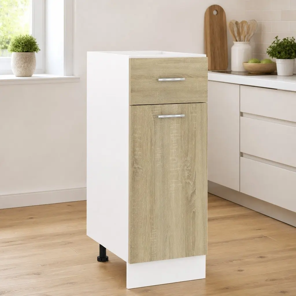 Brown Engineered Wood Kitchen Storage Cabinet