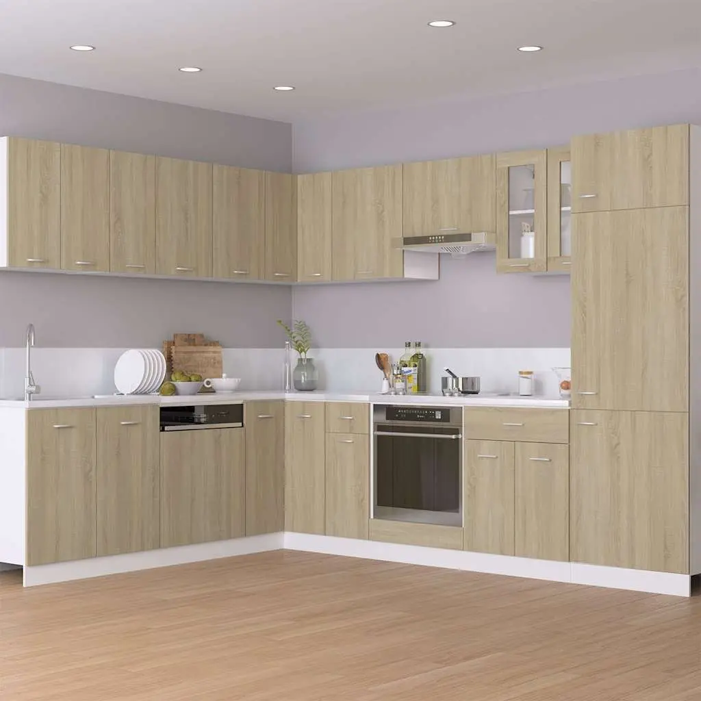 Brown Engineered Wood Kitchen Storage Cabinet