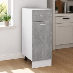 Grey Kitchen Storage Cupboard with Organiser Drawer