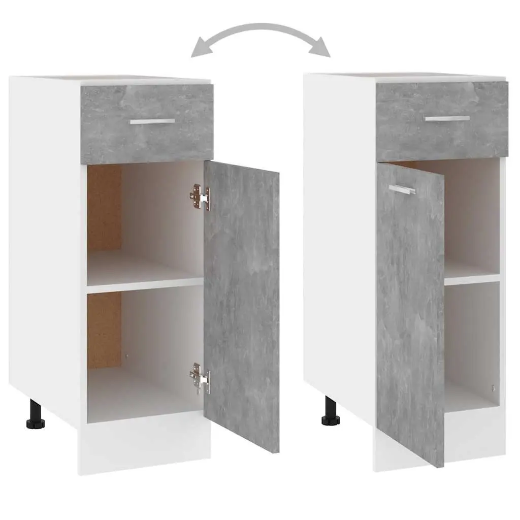 Grey Kitchen Storage Cupboard with Organiser Drawer