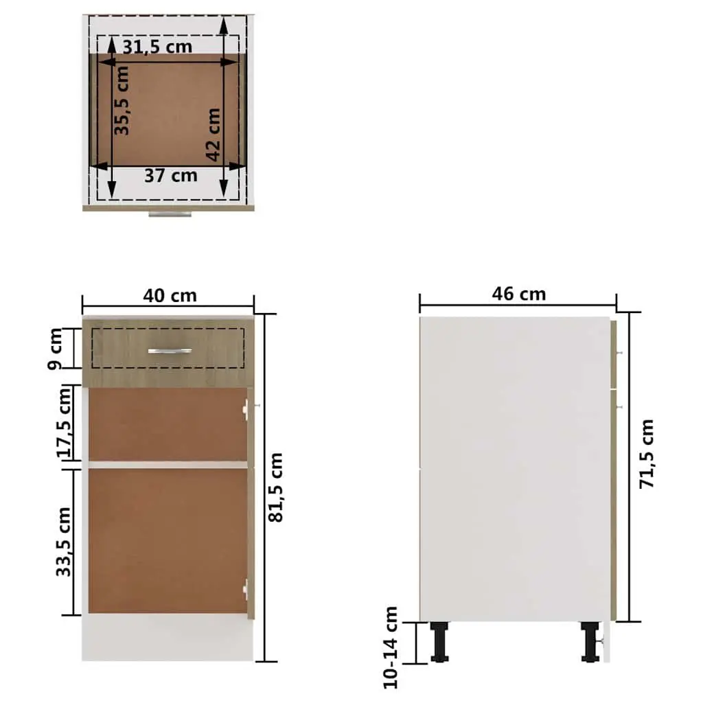 Brown Engineered Wood Drawer Cabinet