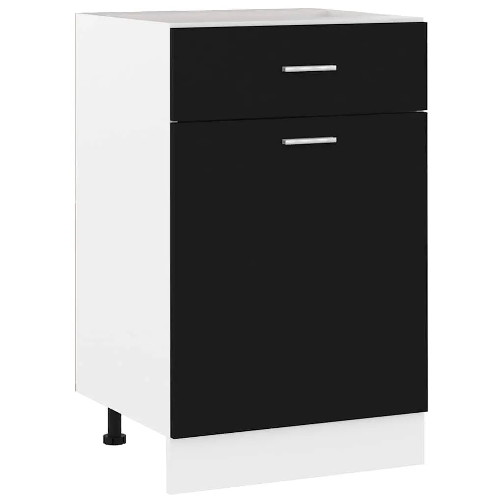 Black Engineered Wood Drawer Bottom Cabinet