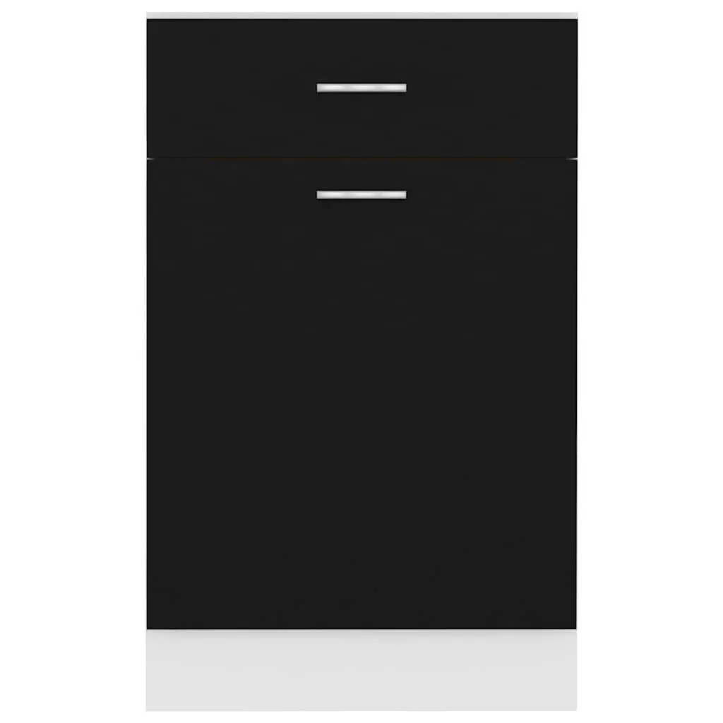 Black Engineered Wood Drawer Bottom Cabinet