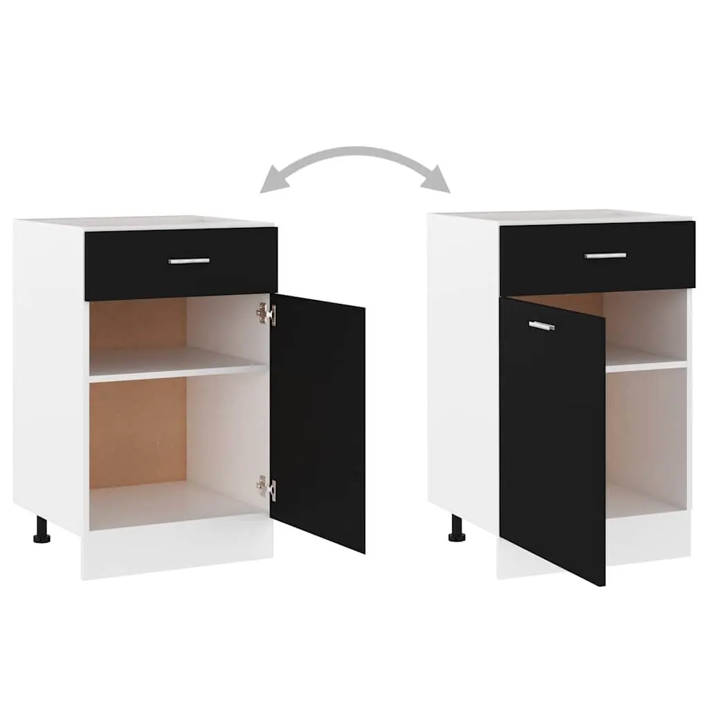 Black Engineered Wood Drawer Bottom Cabinet