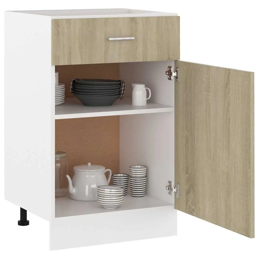 Engineered Wood Kitchen Drawer Cabinet with Shelves