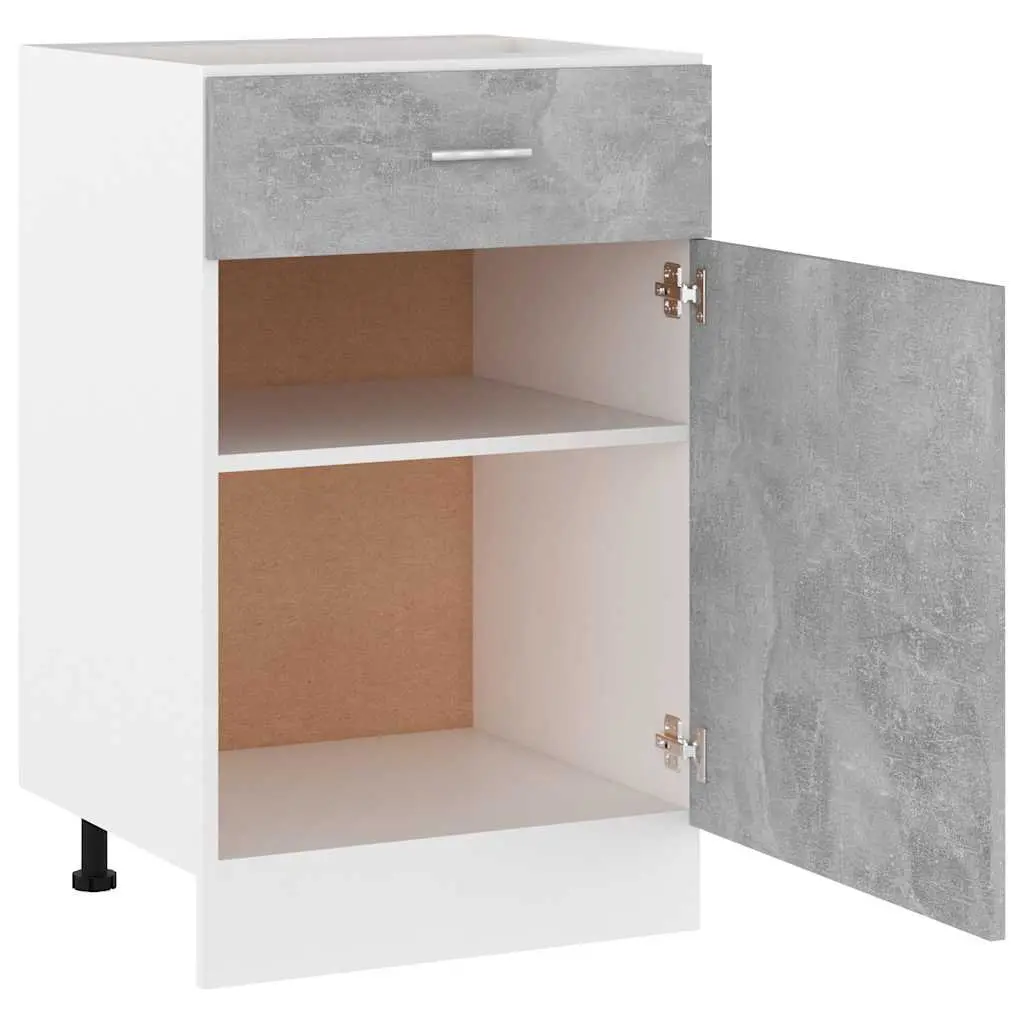Grey Kitchen Drawer Bottom Cabinet with Shelves