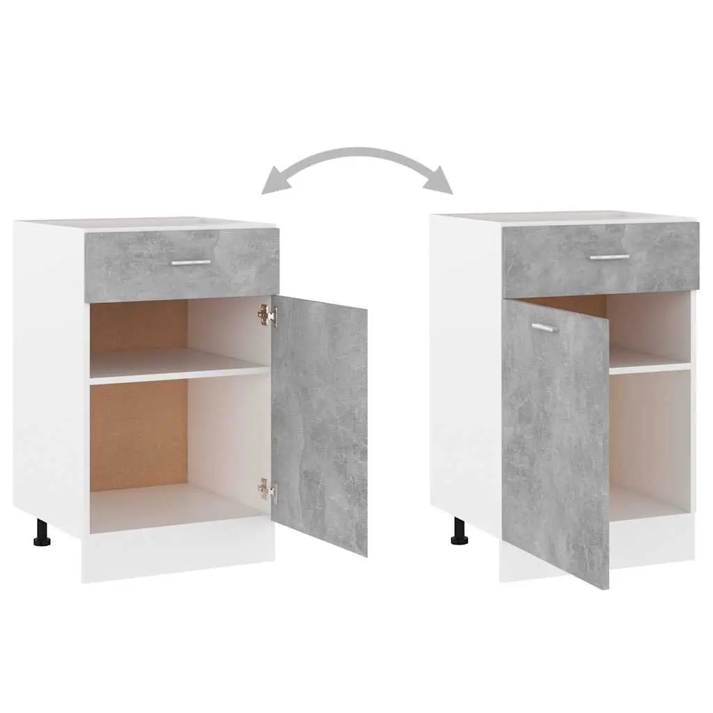 Grey Kitchen Drawer Bottom Cabinet with Shelves