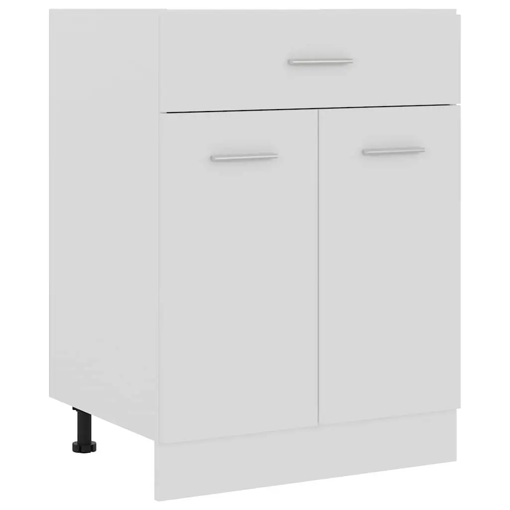 Scandinavian White Kitchen Storage Cabinet with Drawer