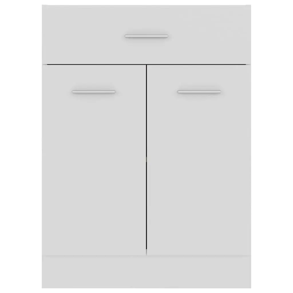 Scandinavian White Kitchen Storage Cabinet with Drawer