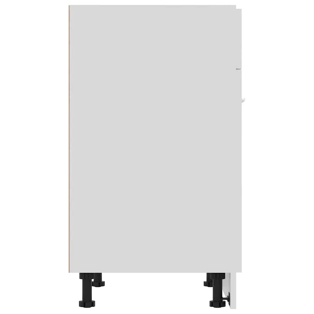 Scandinavian White Kitchen Storage Cabinet with Drawer