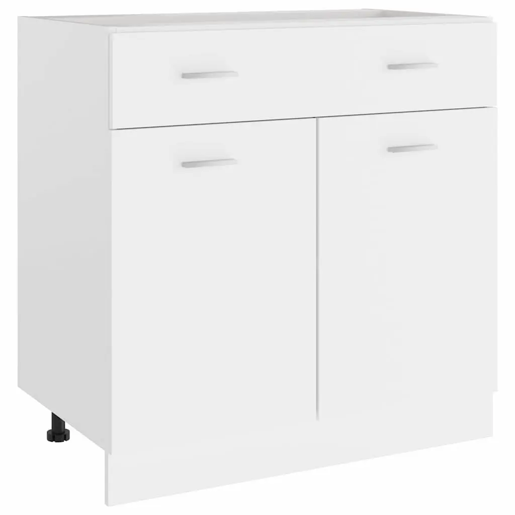 White Kitchen Cabinet with Storage Unit