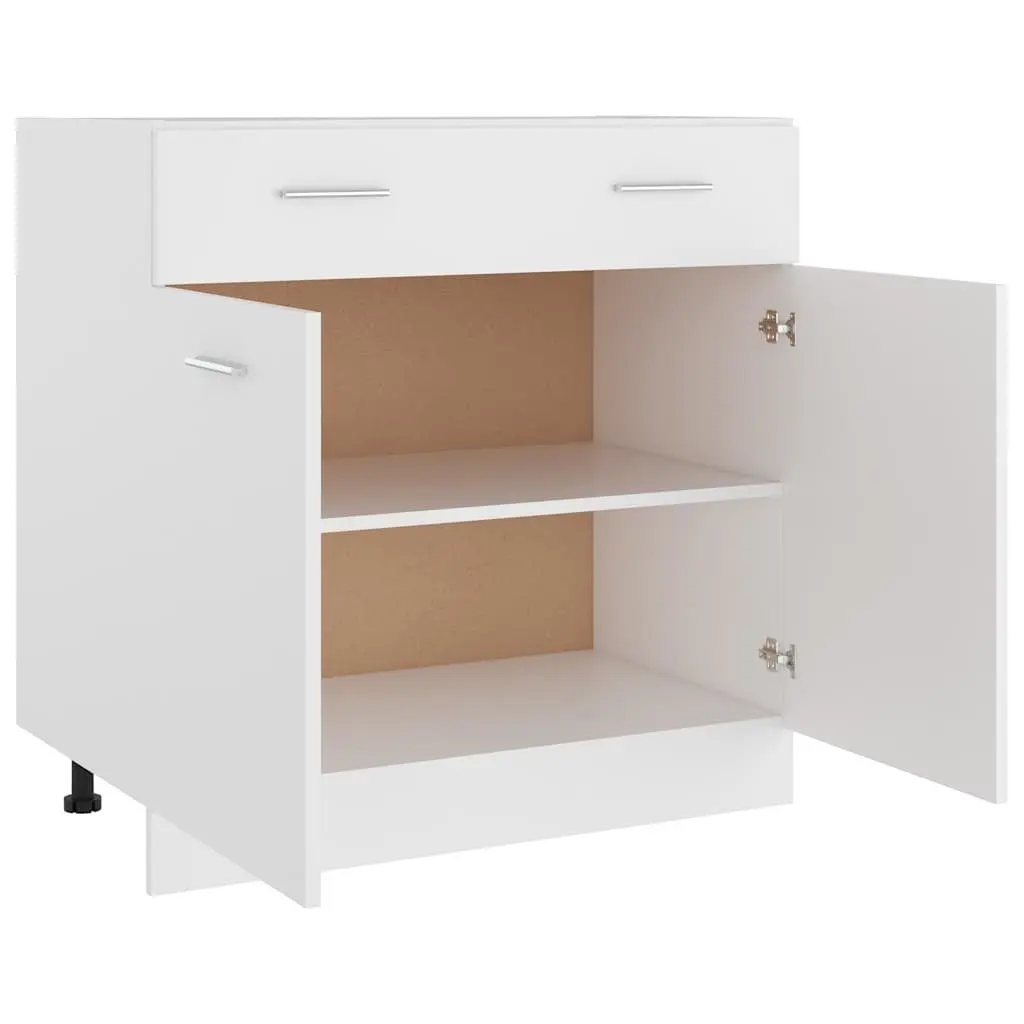White Kitchen Cabinet with Storage Unit