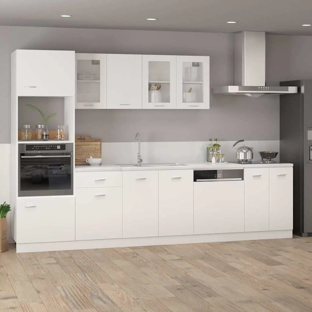 Wall-Mounted White Kitchen Cabinet with Shelves
