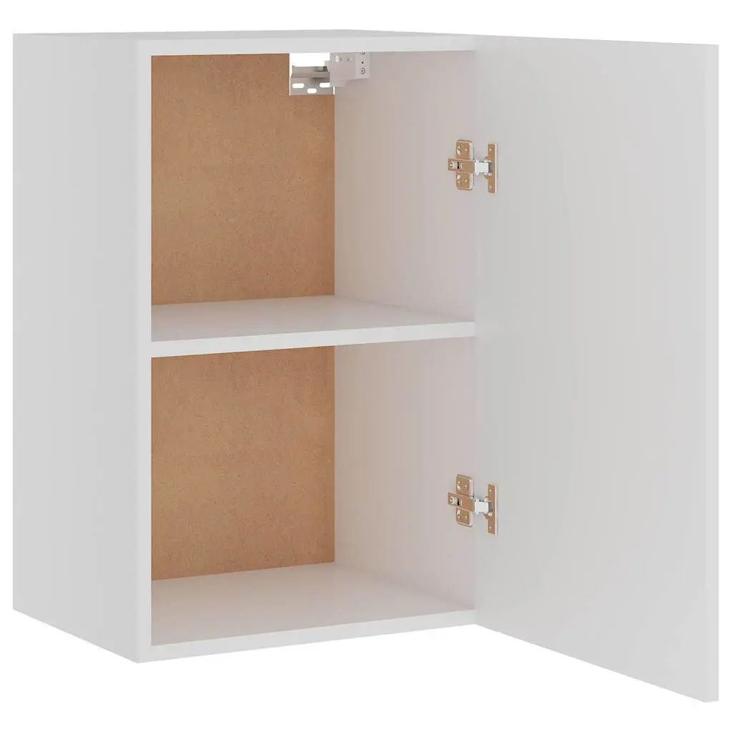 Wall-Mounted White Kitchen Cabinet with Shelves
