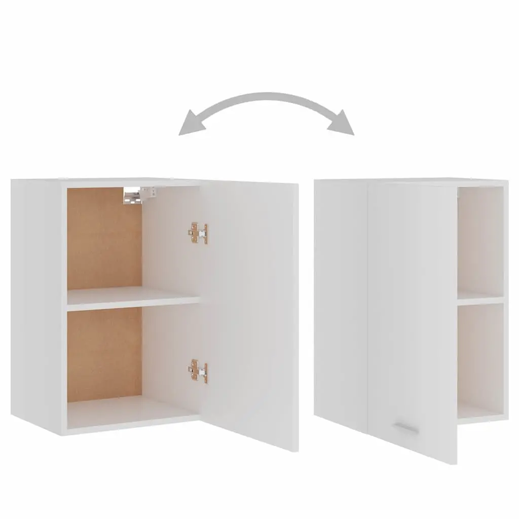 Wall-Mounted White Kitchen Cabinet with Shelves