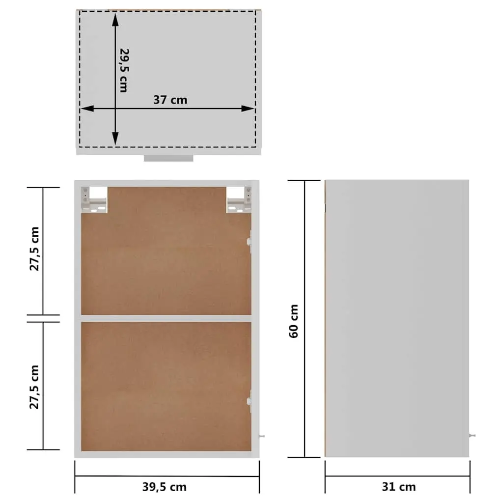 Wall-Mounted White Kitchen Cabinet with Shelves
