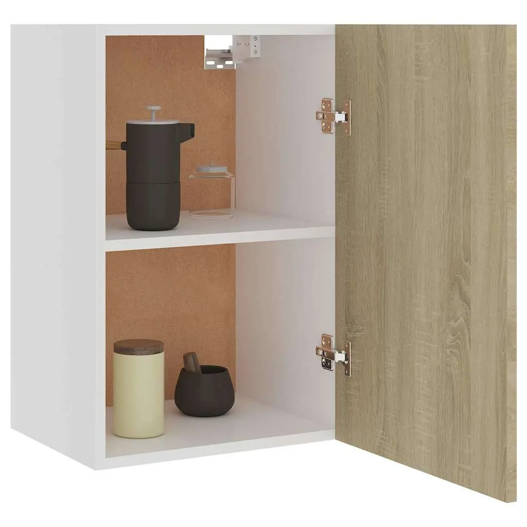 Brown Hanging Kitchen Cabinet with Organiser Shelves