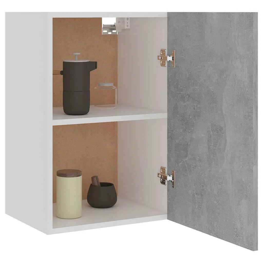 Grey Hanging Kitchen Cabinet with Shelves