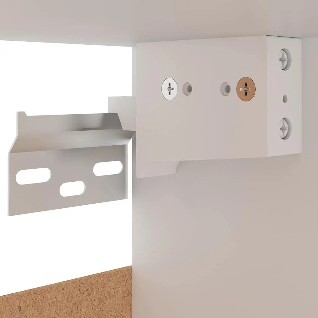 White Wall-Mounted Hanging Kitchen Cabinet with Two Shelves