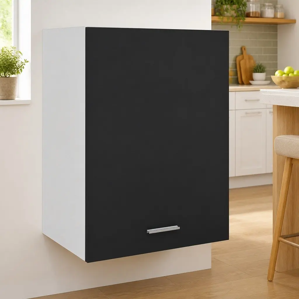 Wall Mount Black Kitchen Storage Cabinet