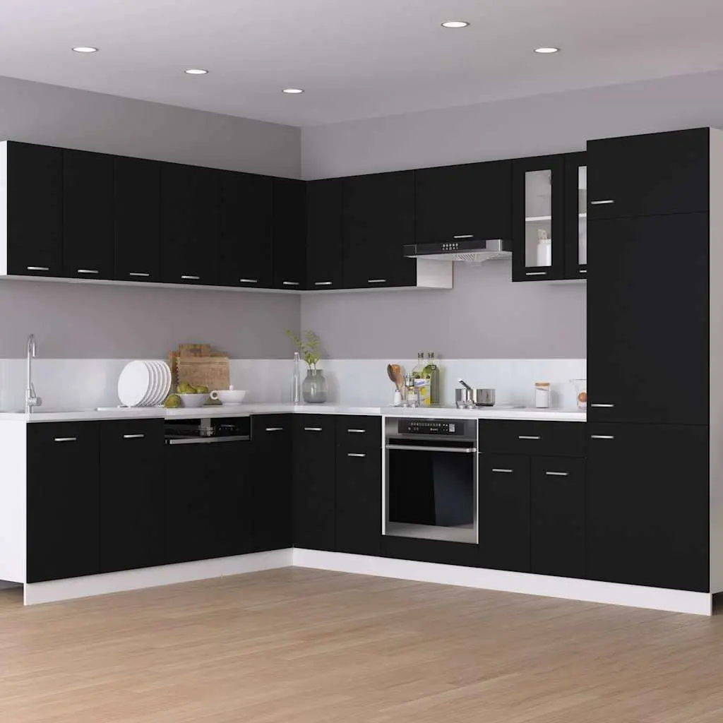 Wall Mount Black Kitchen Storage Cabinet