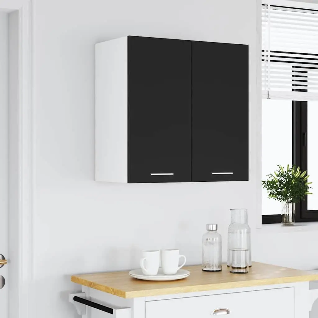 Black Engineered Wood Hanging Kitchen Cabinet