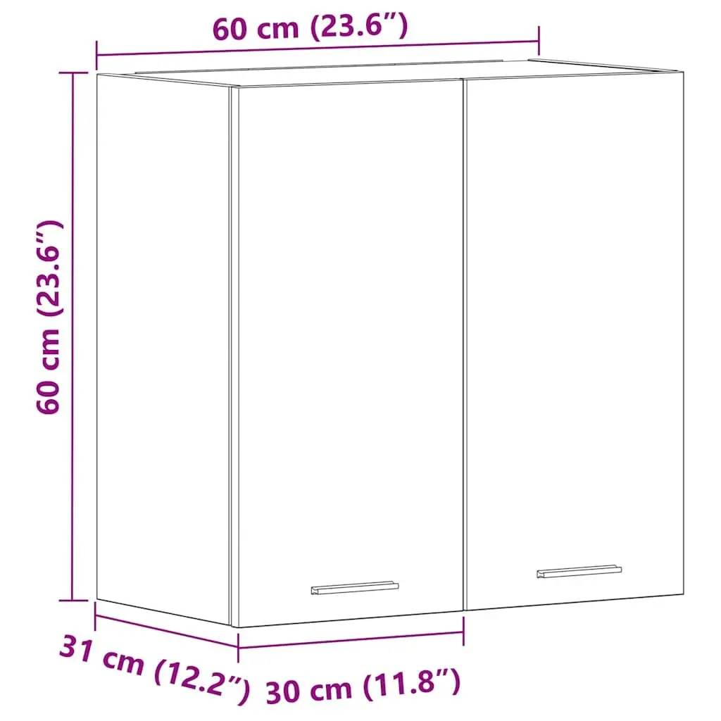 Grey Hanging Kitchen Storage Cabinet with Shelves