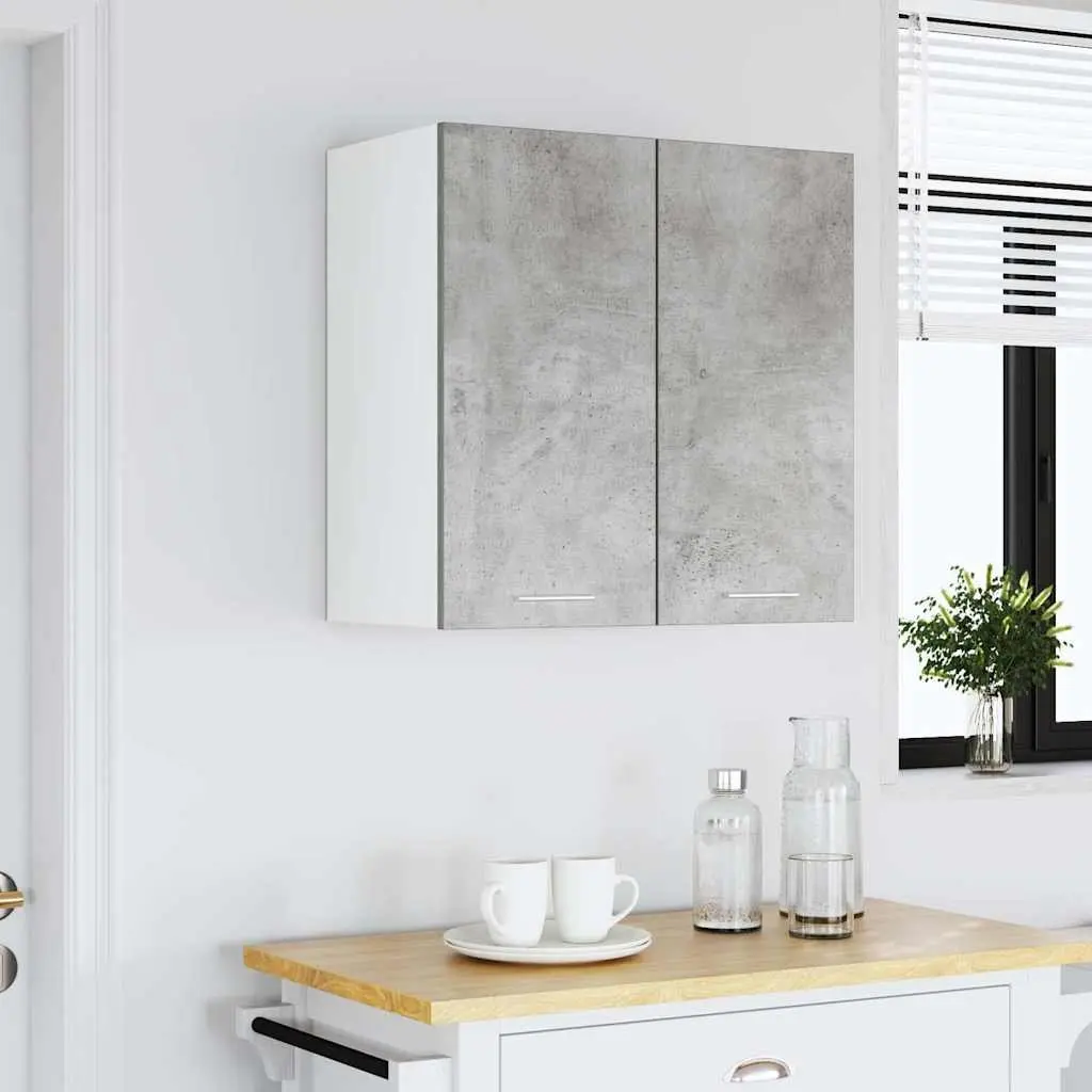 Grey Hanging Kitchen Storage Cabinet with Shelves
