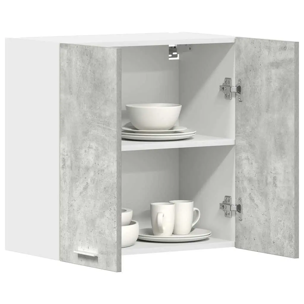 Grey Hanging Kitchen Storage Cabinet with Shelves