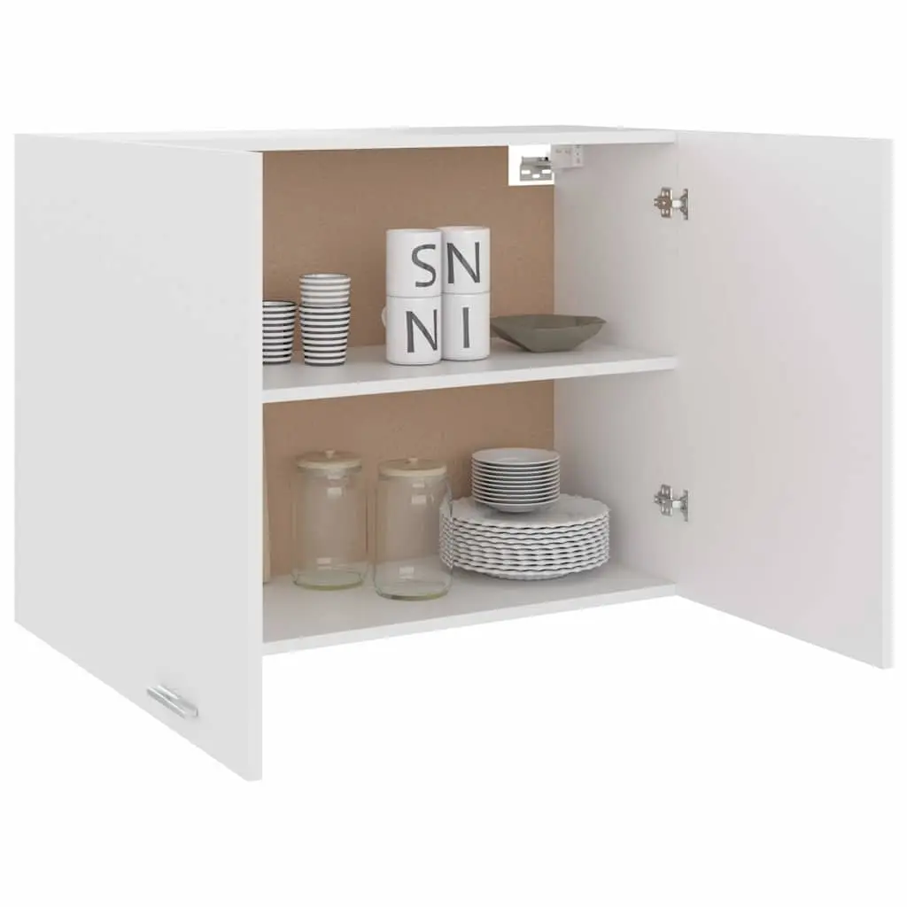 White Hanging Kitchen Cabinet with 2 Shelves