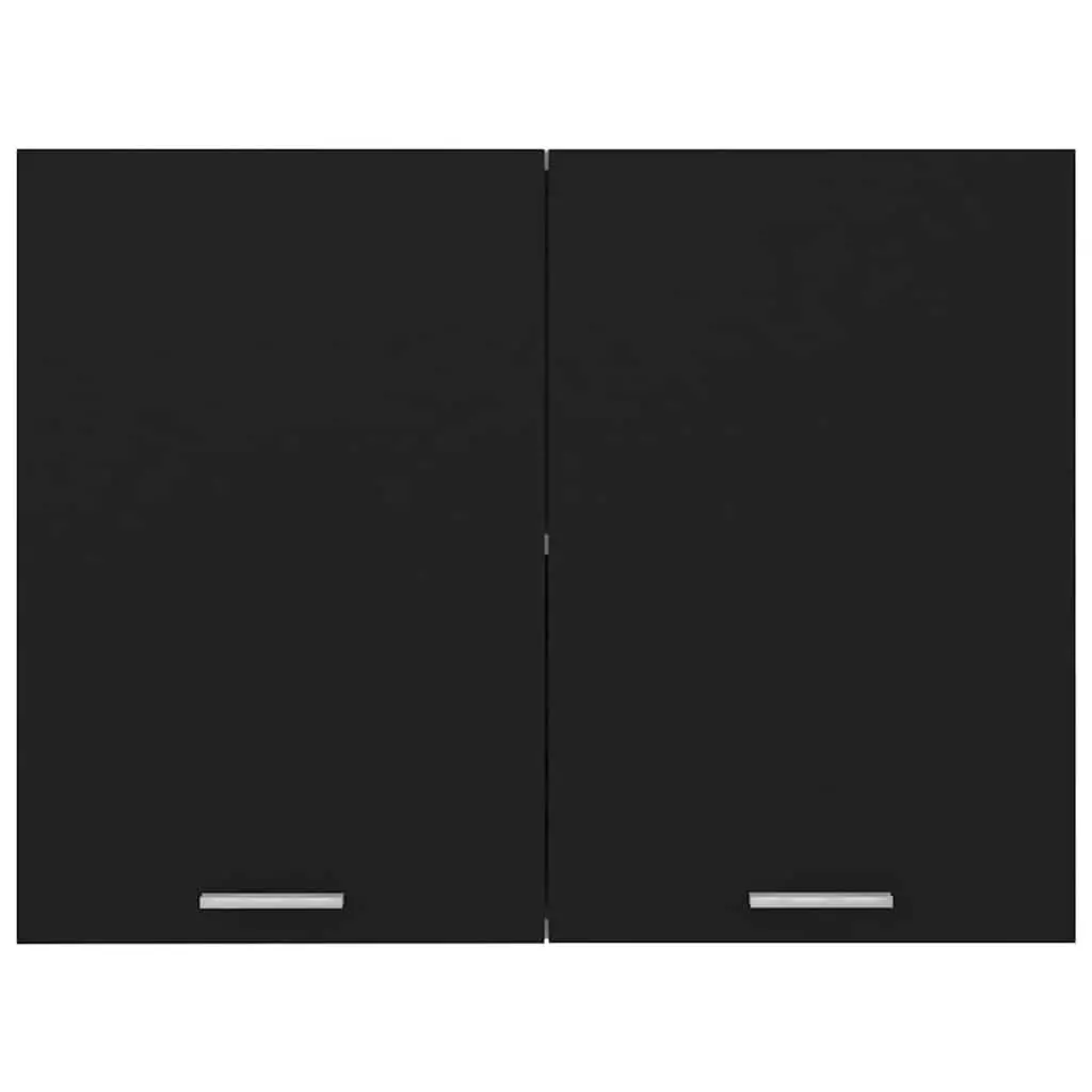 Black Hanging Kitchen Cabinet with Two Shelves